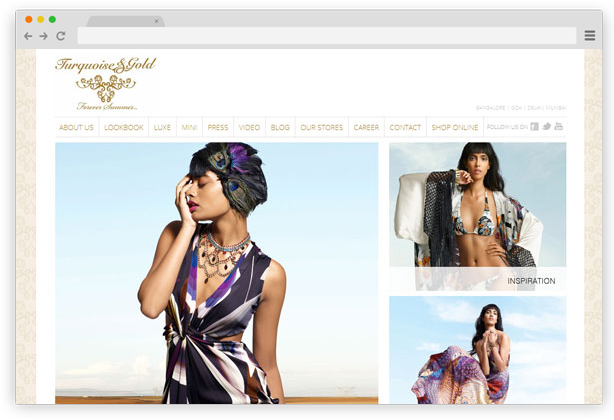 Turqouise & Gold - Luxury resort and beach wear clothes